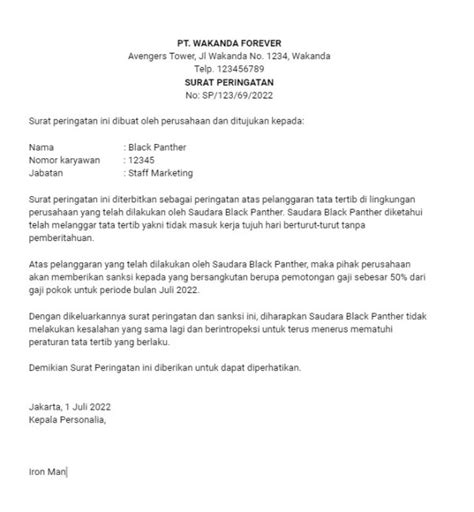 Contoh Memo Pemberitahuan Pemotongan Gaji Surat Pernyataan Pemotongan