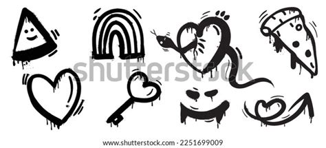 Set Graffiti Spray Paint Vector Collection Stock Vector (Royalty Free ...