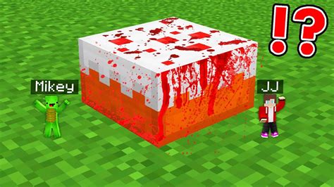 Jj And Mikey Found Biggest Blood Cake In Minecraft Maizen Youtube