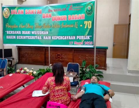 Giat Donor Darah Hakim PN Siantar Peringati HUT IKAHI Ke 70