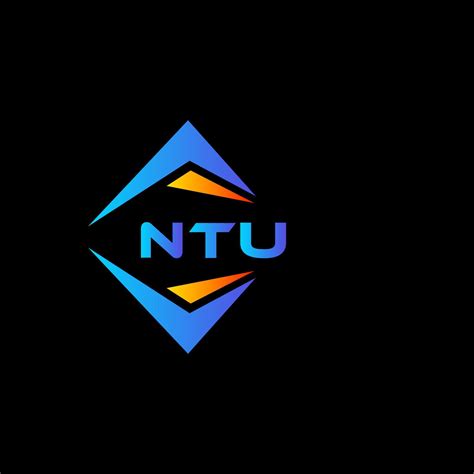 NTU abstract technology logo design on Black background. NTU creative ...