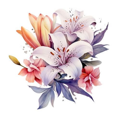 Premium Ai Image There Is A Bouquet Of Flowers With Pink And Purple