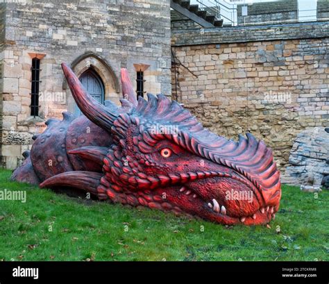 Norman The Dragon Is At Lincoln Castle For Christmas Hi Res Stock