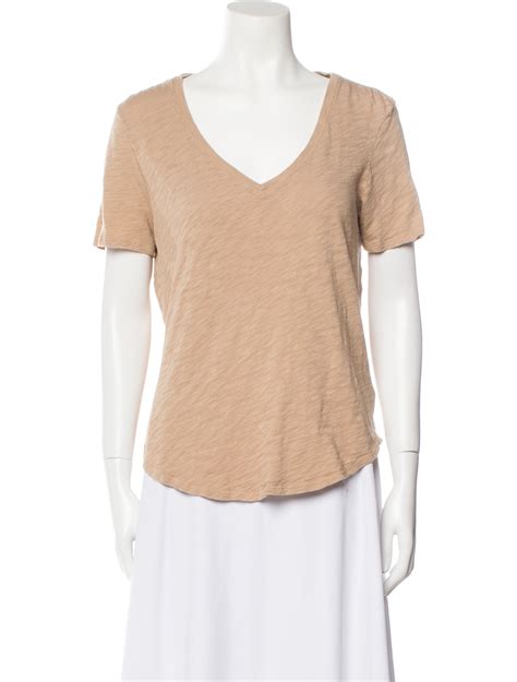 ATM Anthony Thomas Melillo V Neck Short Sleeve T Shirt Neutrals Tops