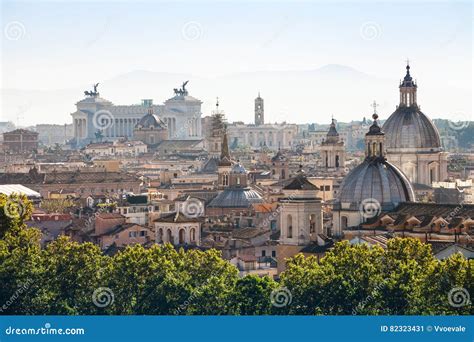 View Of Ancient Center Of Rome On Capitoline Hill Stock Image Image