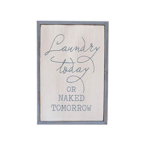 Parisloft Laundry Today Or Naked Tomorrow Framed Wood Wall Decorative