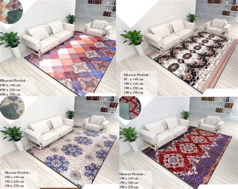 Karpet Malaysia UK 140X190 Karpet Lantai Anti Slip Karpet Bunga Ruang