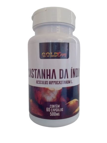 Castanha da Índia 60 Capsulas 500mg Aesculus Hippocastanum L Gold Caps