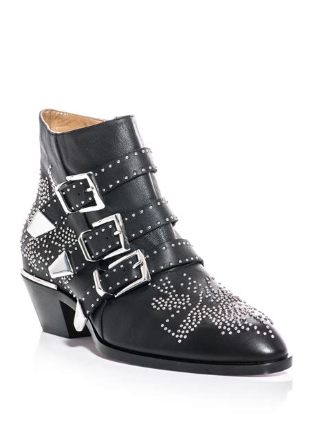 Chloé Studded Susanna Ankle Boots In Black Lyst