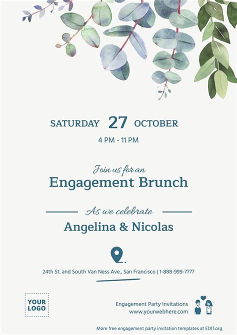 Engagement Invitation Cards Templates