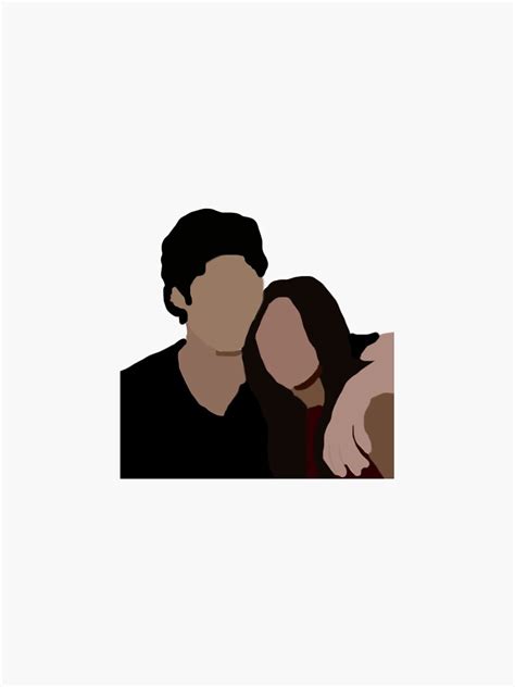 Damon And Elena Sticker For Sale By Faithprincipato Redbubble