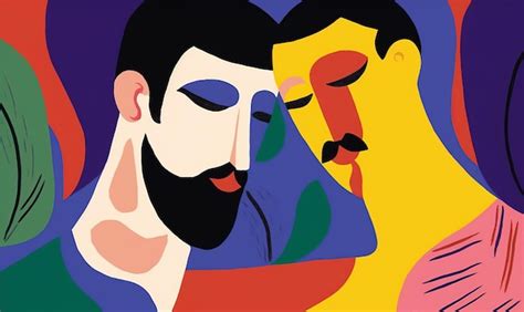 Premium AI Image Illustration Gay Couple Kiss