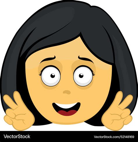 Emoji woman head hands gesture peace and love Vector Image