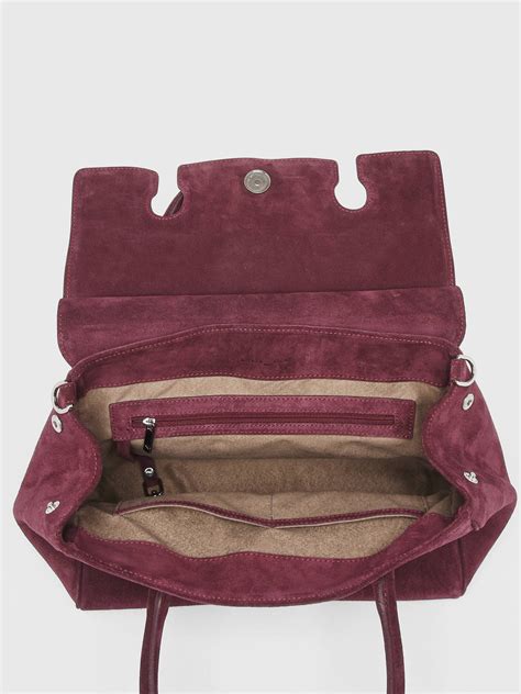 Sac Port Main Nathan Baume Clara Suede Wine En Vente Au Meilleur Prix