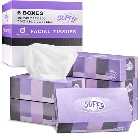 Amazon.com: Facial Tissues, 2 Ply White Tissue - 130 Tissues Per Box ...