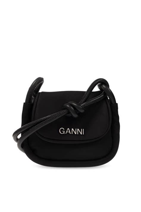 Black Shoulder Bag With Logo Ganni Vitkac Germany