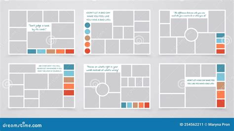 Photo Collage Grid. Mood Board Template. Vector Illustration Stock ...