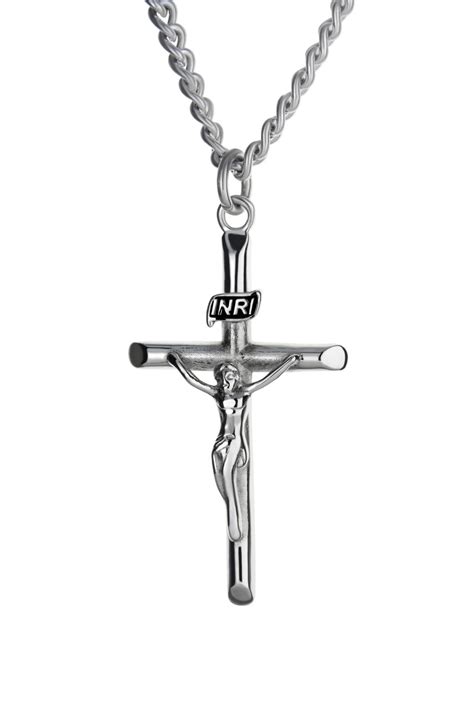 Crucifix Necklace Mens Steel John 1930