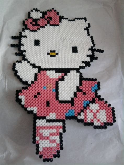 Small Hello Kitty Perler Bead Template