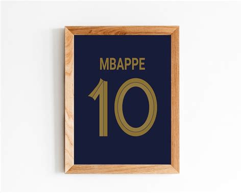 Printable Kylian Mbappe Jersey Wall Art 3 Size Included - Etsy