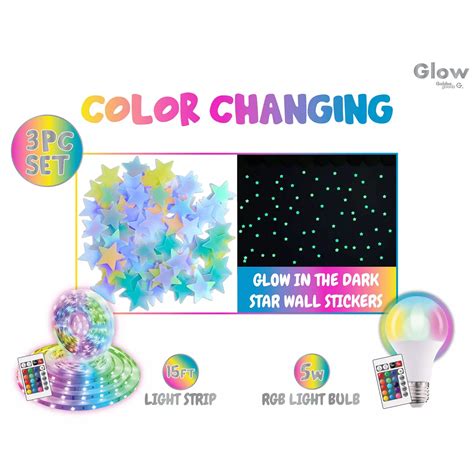 Gabba Goods Glow Star Bright Multi Color Light Set Blue Shop Light