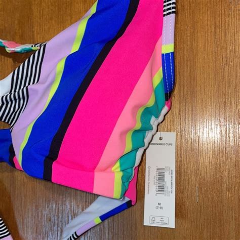 No Boundaries Swim No Boundariesnwt Colorful Striped Bikini Swimsuit Top In Size Medium