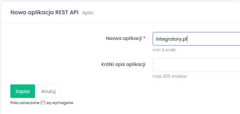 Apilo wprowadzanie danych dostępowych pomoc integratory pl