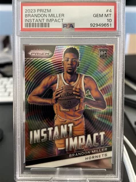 Brandon Miller Panini Prizm Recrue Impact Instantan Psa