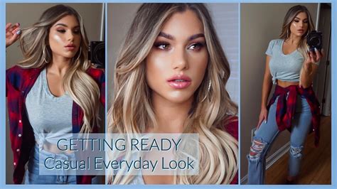 GRWM Casual Date Night 2019 Outfit Makeup Hair Transformation