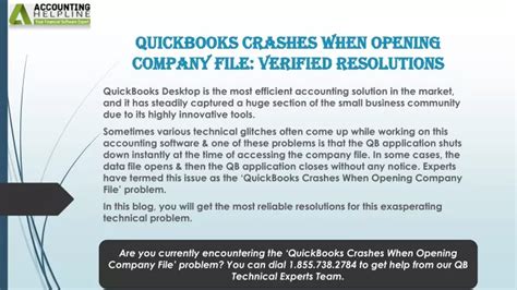 PPT A Quick Fix Guide For QuickBooks Crashes When Opening Company