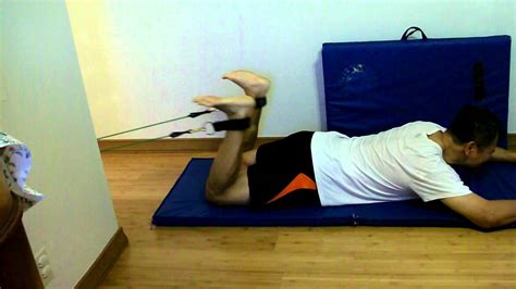 Lying Leg Curls With Bodylastics Resistance Bands Youtube