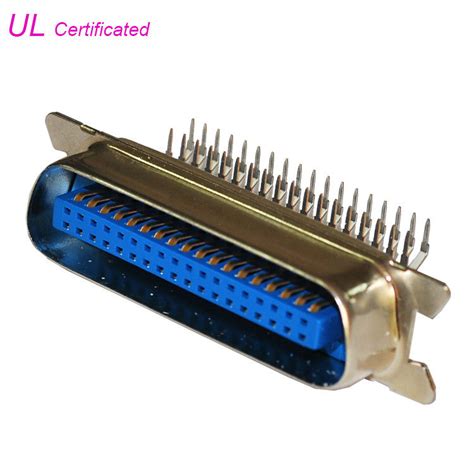 ra pcb  pin centronics connector male type md shape shell mm pitch
