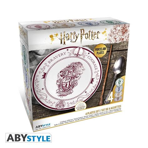 Set De 4 Assiettes Harry Potter Les 4 Maisons De Poudlard