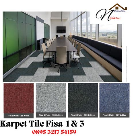 Jual Karpet Tile Kantor Fisa Warna Plain Tebal 5 Mm Shopee Indonesia