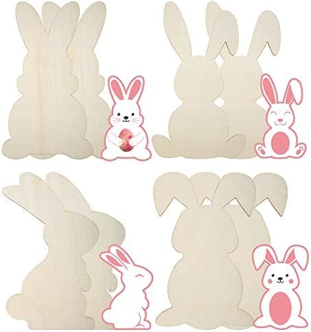 Amazon Whaline 4Pcs Easter Wooden Bunny Cutouts 9 8 X 5 1 Inch