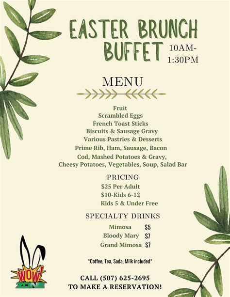 Easter Buffet — Wow!Zone Family Entertainment Center