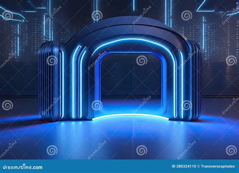 Abstract Blue Hall Background Generative Ai Stock Illustration