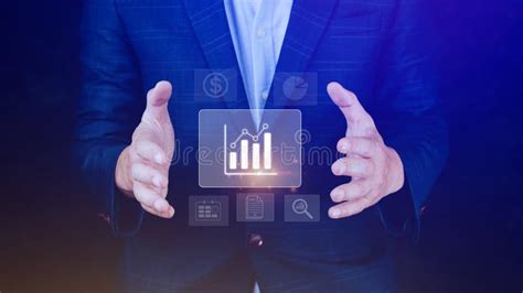 Data Analytics And Business Intelligence Bi Concept With Chart And Graph Icons On Digital Screen