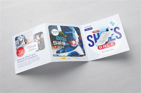 Shoes Store Square Trifold Brochure Print Templates Ft Body And Play Envato