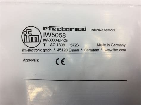 Set Ifm Electronic 7x Efector100 Iw5058 4x Iea3001 Bp0g Induktiver Sensor