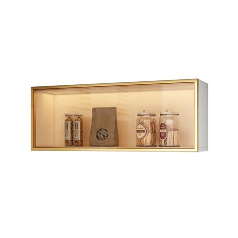 Modern Faux Wood Wall Mounted Display Cabinet with Glass Door - White ...