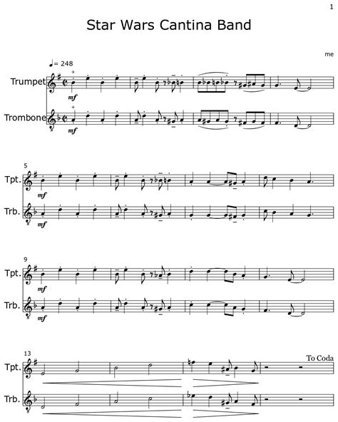 Star Wars Cantina Band - Sheet music for Trumpet, Trombone