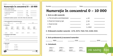 Numera Ia Fi De Lucru Romanian Teacher Made