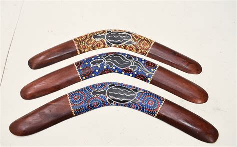 Boomerang Bali Indonesia Wood Wall Decor Tribal Painted Boomerang