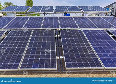 Large Solar Panels Array Stock Image Image Of Power 252027023