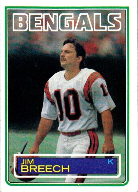 Topps Jim Breech Cincinnati Bengals Football Card Ebay