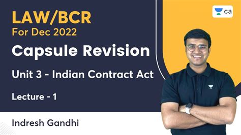 L1 Unit 3 Capsule Revision Indian Contract Act 1872 Indresh