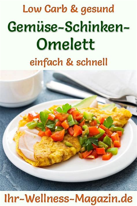 Gemüse Schinken Omelett gesundes Low Carb Rezept fürs Frühstück Low