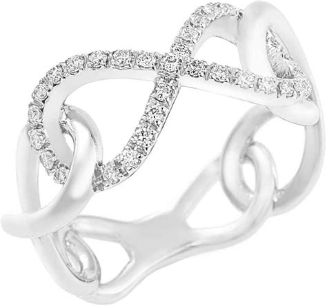 Ring With Infinity Symbol In 18 K White Gold Uk Jewellery