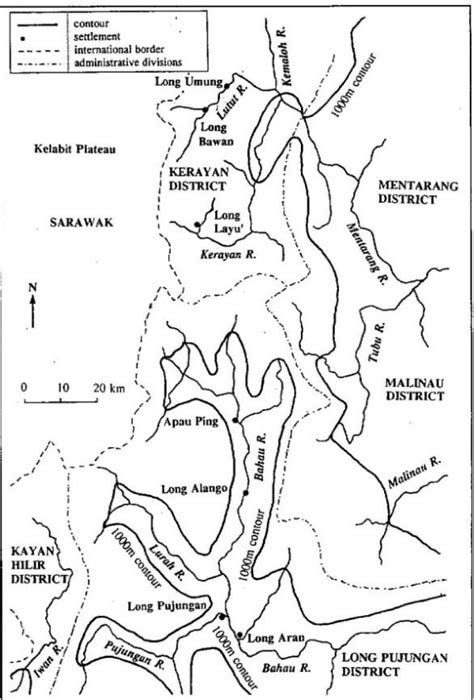 KMNP region: physiography and administrative divisions (Sellato 2009 ...